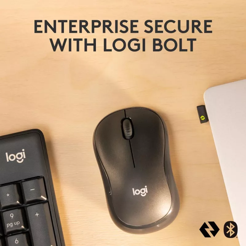 Sada klávesnice a myši Logitech MK370 Combo for Business — Full-Size QWERTY (US International), RF Wireless + Bluetooth, grafitová