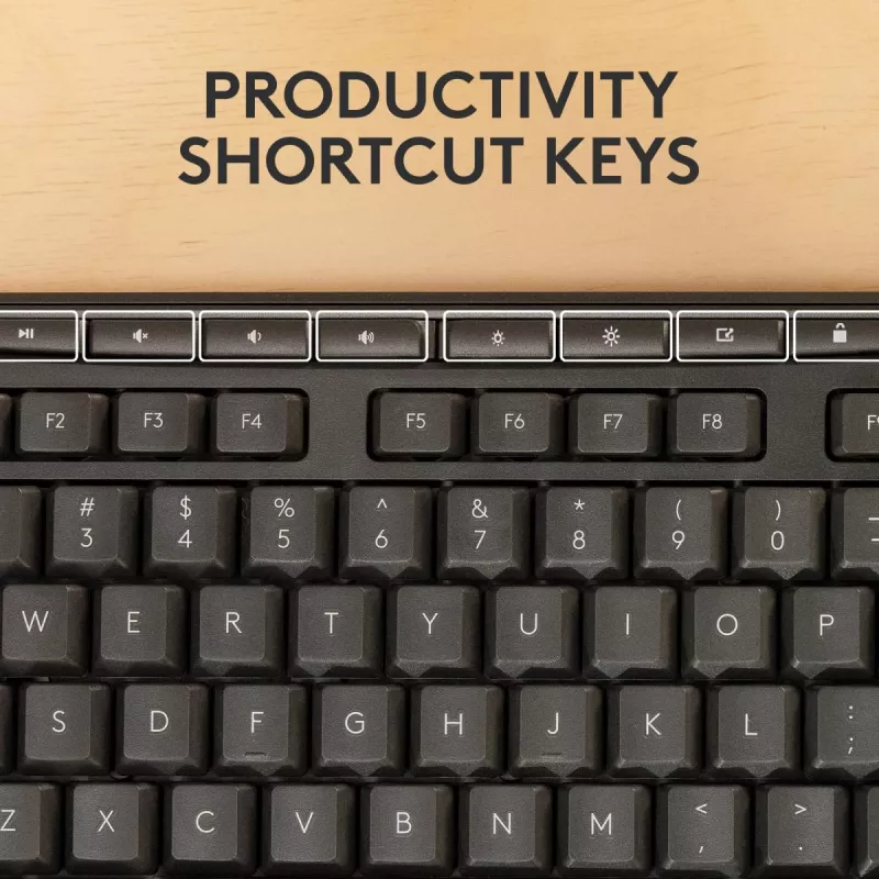 Sada klávesnice a myši Logitech MK370 Combo for Business — Full-Size QWERTY (US International), RF Wireless + Bluetooth, grafitová