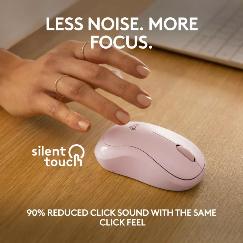 LOGITECH M240 tichá myš - Bluetooth - ružová