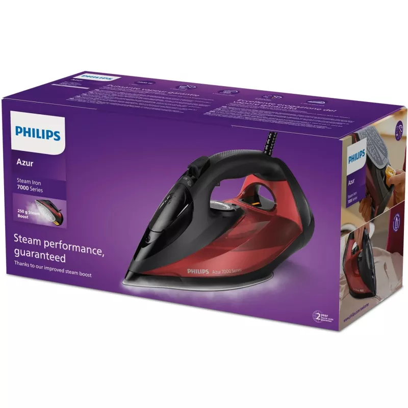 Philips 7000 series DST7022/40 žehlička parná žehlička SteamGlide Plus žehliaca plocha 2800 W čierna