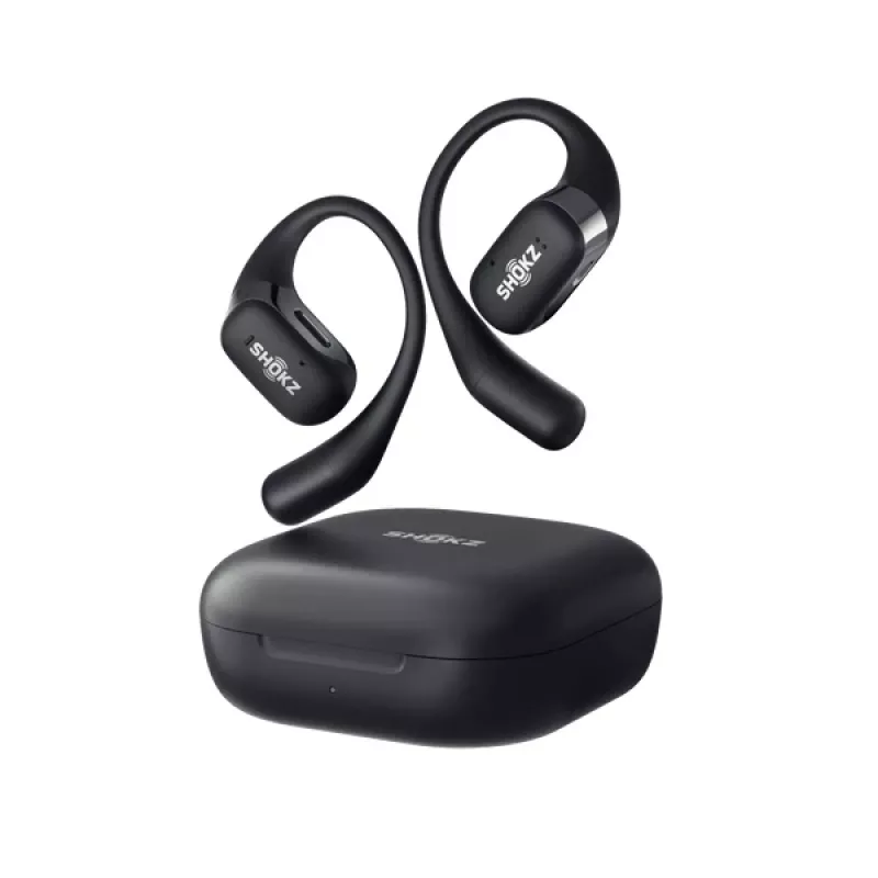SHOKZ OpenFit slúchadlá bezdrôtové ušné háčiky hovory/hudba/šport/každodenné Bluetooth čierna