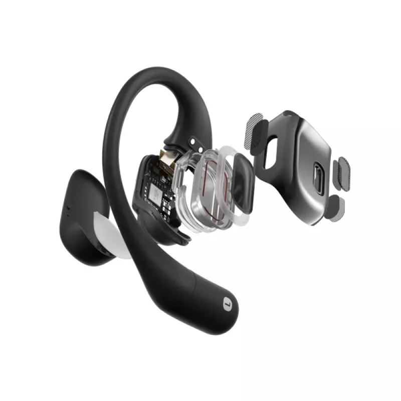 SHOKZ OpenFit slúchadlá bezdrôtové ušné háčiky hovory/hudba/šport/každodenné Bluetooth čierna
