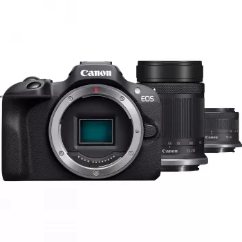 Canon EOS R100 Kit s RF-S 18-45mm f/4.5-6.3 IS STM a RF-S 55-210mm f/5-7.1 IS STM, čierny (6052C023)