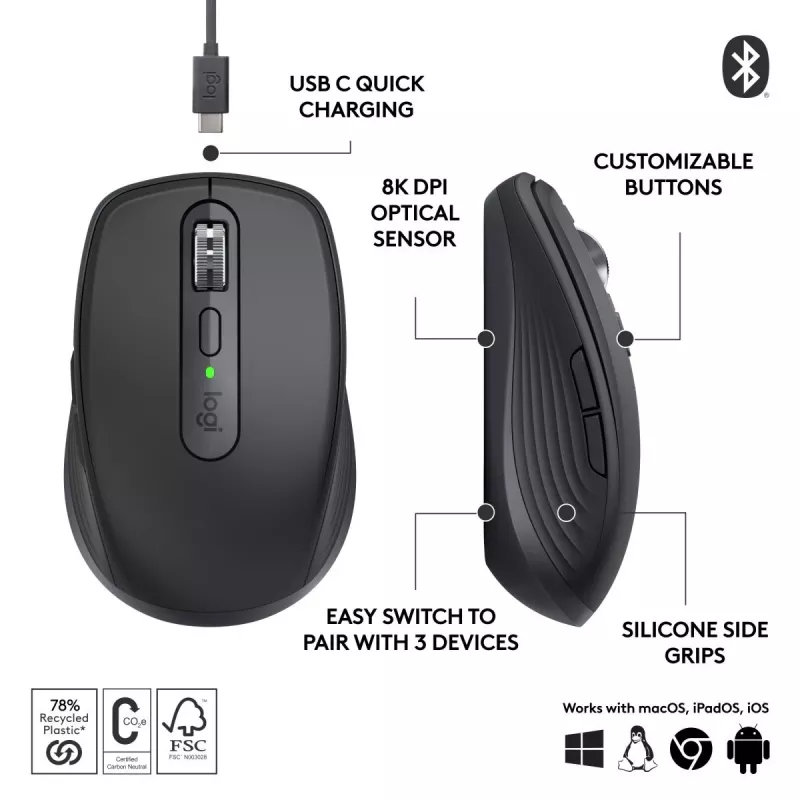 LOGITECH Mx Anywhere 3s bezdrôtová myš