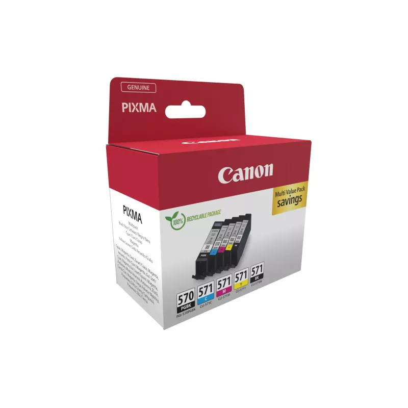 Canon 0372C006 atramentová kazeta 5 ks originálna čierna, azúrová, purpurová, žltá