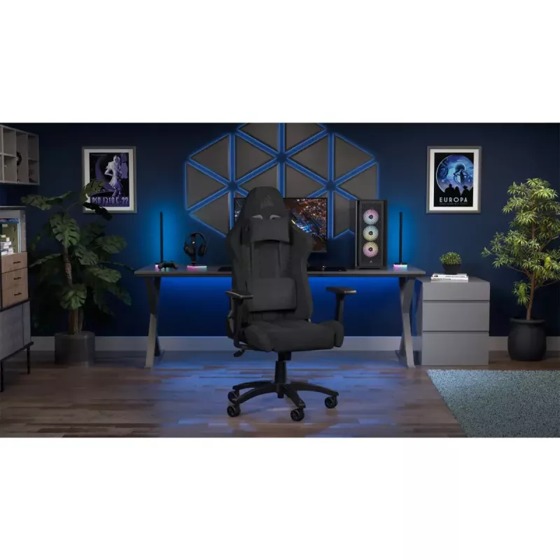 Corsair TC100 RELAXED čalúnené sedadlo čierne operadlo 59,5x81 cm