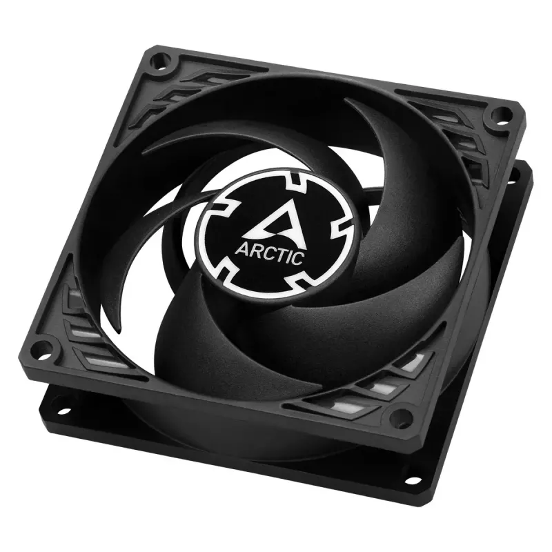 80 mm ventilátor Arctic P8 Max High-Performance PWM, 80 mm priemer, čierny, 67,96 m³/h prietok vzduchu, 0,6 Sone