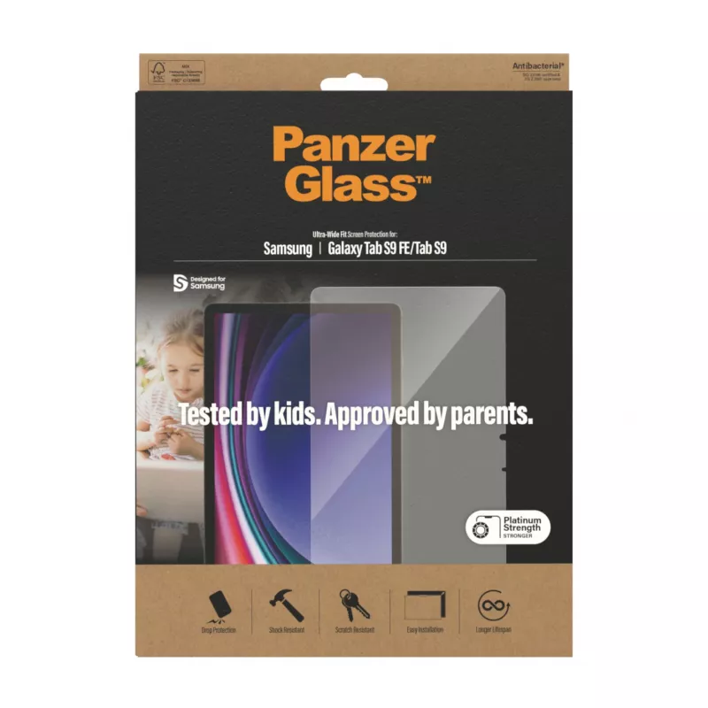 PanzerGlass ®️ ochranná fólia displeja Samsung Galaxy Tab S9 FE | S9 | Ultra-Wide Fit