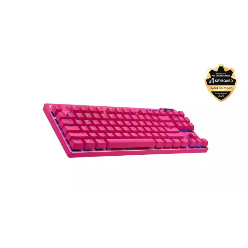 LOGITECH G Pro X TKL Lightspeed herná klávesnica - Bluetooth - ružová US International taktilná