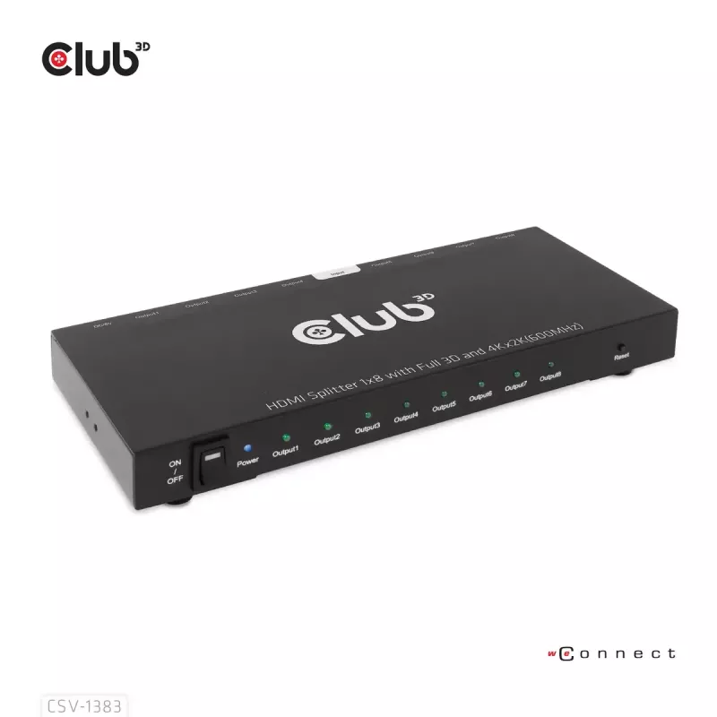 CLUB3D 1-na-8 HDMI™ splitter Full 3D a 4K60Hz (600MHz)