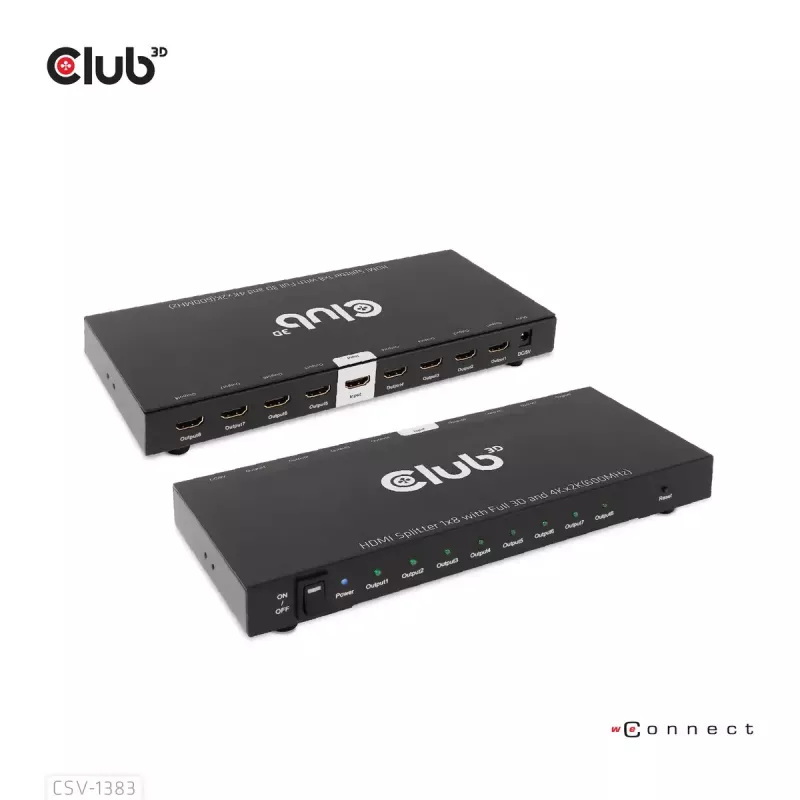 CLUB3D 1-na-8 HDMI™ splitter Full 3D a 4K60Hz (600MHz)