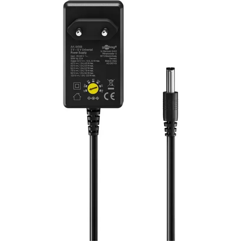 AC adaptér Goobay 64568 univerzálny čierny 12V 2.25A 1.8m