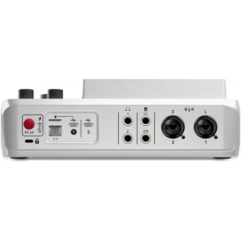 Audio rozhranie Rode RodeCaster Duo biela – 2-kanálová USB podcastingová konzola s mixérom a predzosilňovačmi