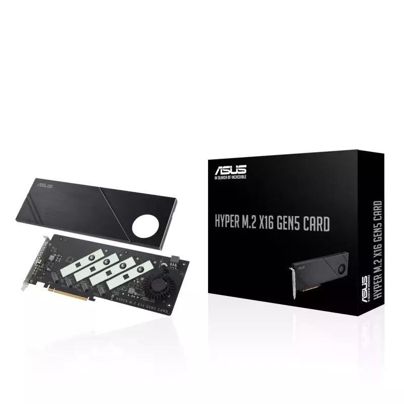 ASUS Hyper M.2 x16 Gen5 Card PCIe 5.0 M.2 adaptér s aktívnym chladením