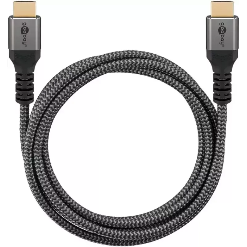 Goobay HDMI kábel 1 m Type-A konektor samec na konektor samec 18 Gbit/s sivý