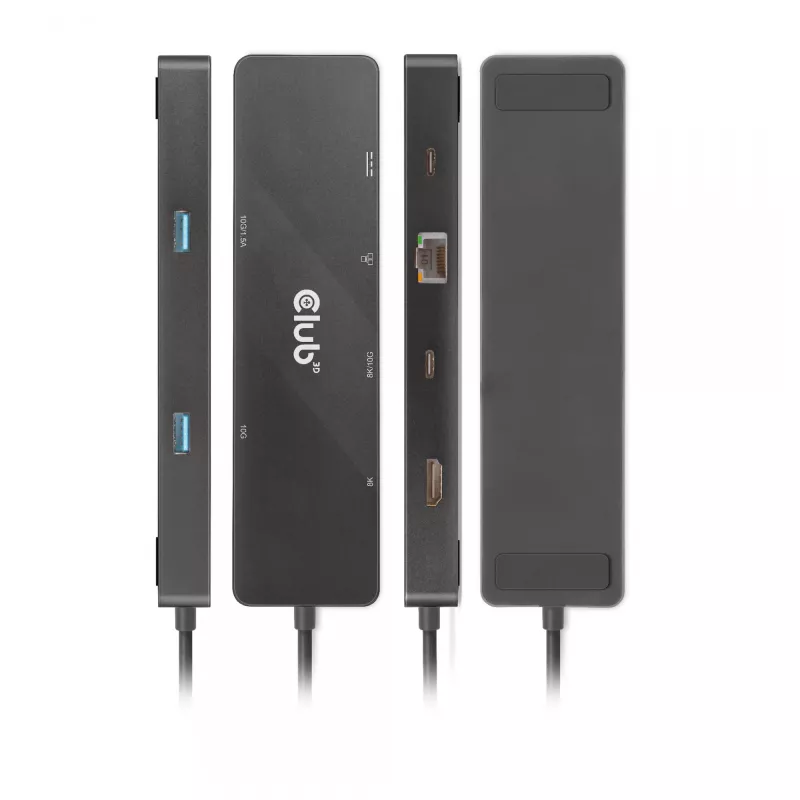 CLUB3D USB3.2 Gen2 Type-C, 6-in-1 prenosný dual-display dock s USB Type-C video 4K60Hz