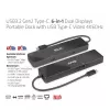 CLUB3D USB3.2 Gen2 Type-C, 6-in-1 prenosný dual-display dock s USB Type-C video 4K60Hz