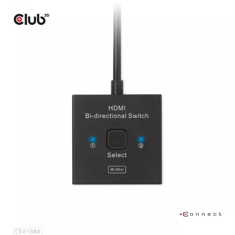 CLUB3D HDMI 2-in-1 obojsmerný switch 8K60Hz 4K120Hz CSV-1384