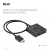 CLUB3D HDMI 2-in-1 obojsmerný switch 8K60Hz 4K120Hz CSV-1384