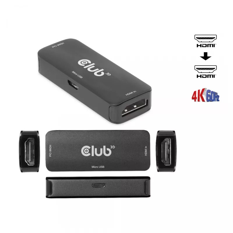 CLUB3D HDMI aktívny 4K60Hz repeater F/F