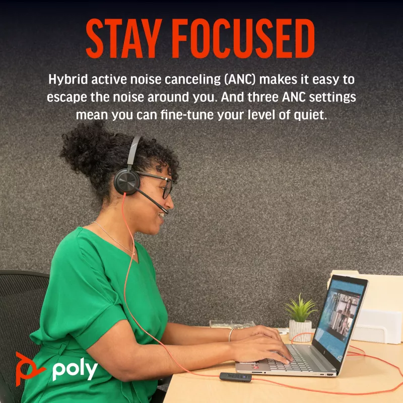 HP Poly Blackwire 8225 stereo Microsoft Teams certifikovaný USB-C headset + USB-C/A adaptér