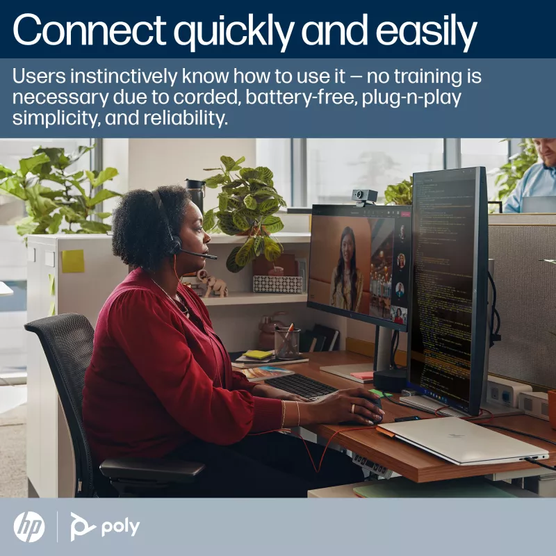 HP Poly Blackwire 3320 stereo Microsoft Teams certifikovaný USB-C headset + USB-C/A adaptér