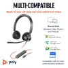HP Poly Blackwire 3320 stereo Microsoft Teams certifikovaný USB-C headset + USB-C/A adaptér