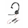 HP Poly Blackwire 3315 mono USB-C headset + 3,5 mm jack + USB-C/A adaptér