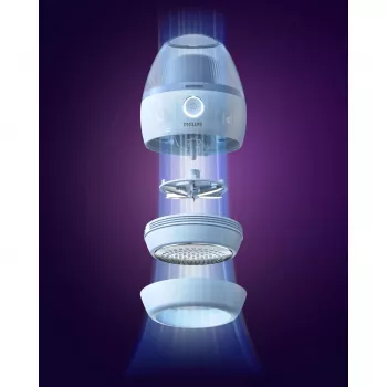 Strojček na žmolky Philips GCA2100/20, modrý, nerezové čepele, na batérie, 90 min výdrž