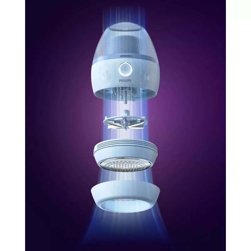 Strojček na žmolky Philips GCA2100/20, modrý, nerezové čepele, na batérie, 90 min výdrž