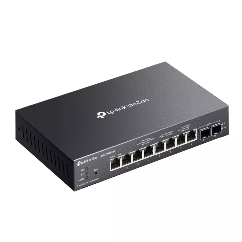 TP-Link Omada 8-portový 2.5GBASE-T a 2-portový 10GE SFP+ smart switch s 8-portmi PoE+