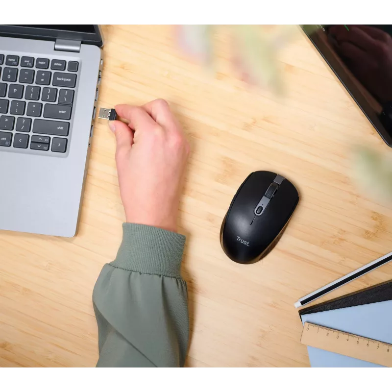 Trust Ozaa myš kancelárska pravá ruka RF Wireless + Bluetooth optická 3200 DPI