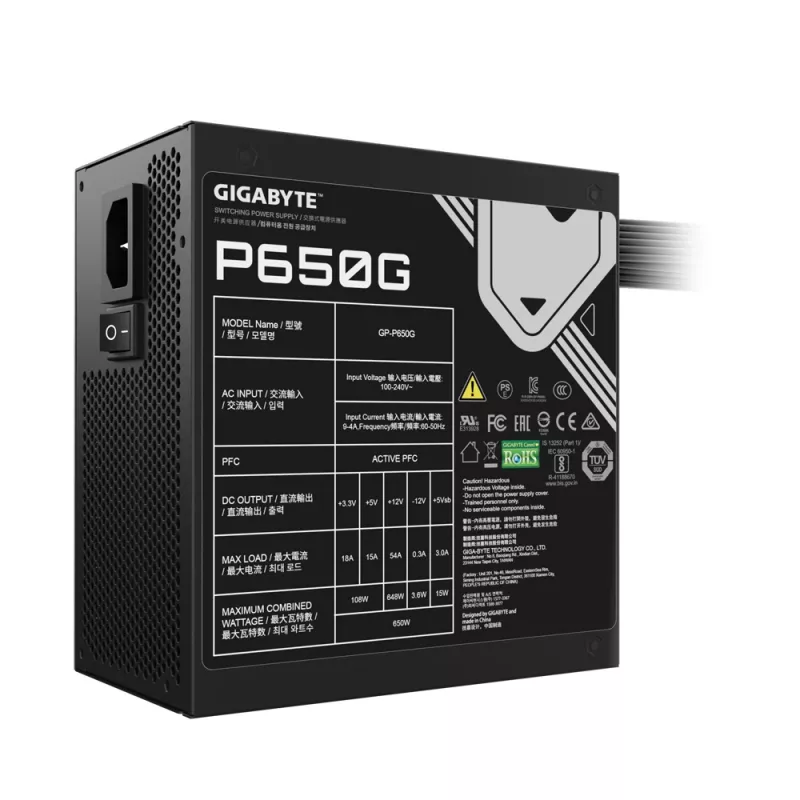 GIGABYTE GP-P650G napájací zdroj 650 W 20+4 pin ATX ATX čierny