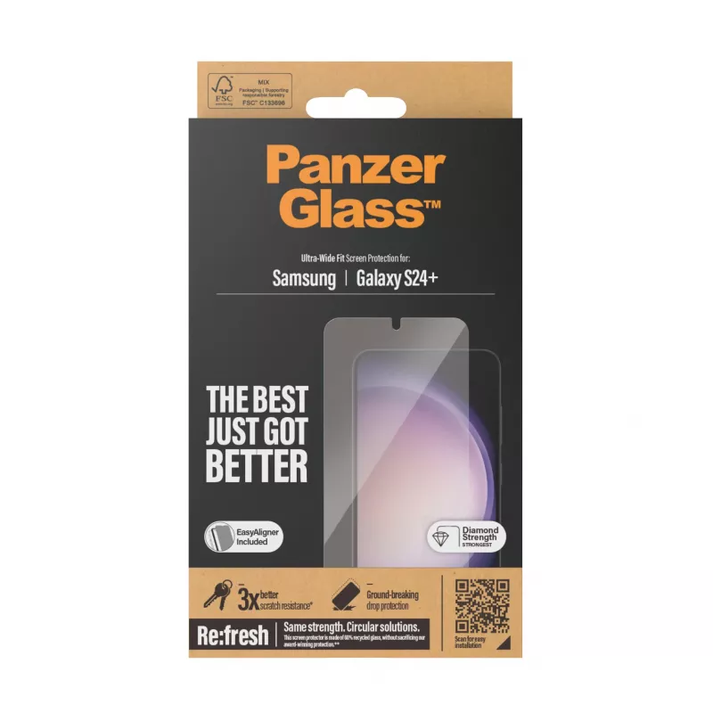 PanzerGlass ® ochranná fólia na displej Samsung Galaxy S24+ | Ultra-Wide Fit s EasyAligner