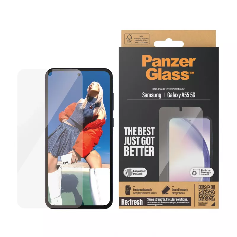 PanzerGlass ® ochranná fólia na displej Samsung Galaxy A55 5G | Ultra-Wide Fit s EasyAligner