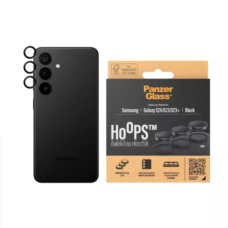 PanzerGlass ® Hoops® ochrana kamery čierna Samsung Galaxy S24 | S23 | S23+