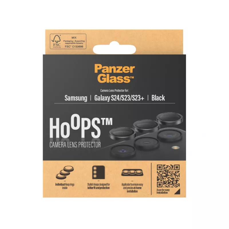 PanzerGlass ® Hoops® ochrana kamery čierna Samsung Galaxy S24 | S23 | S23+