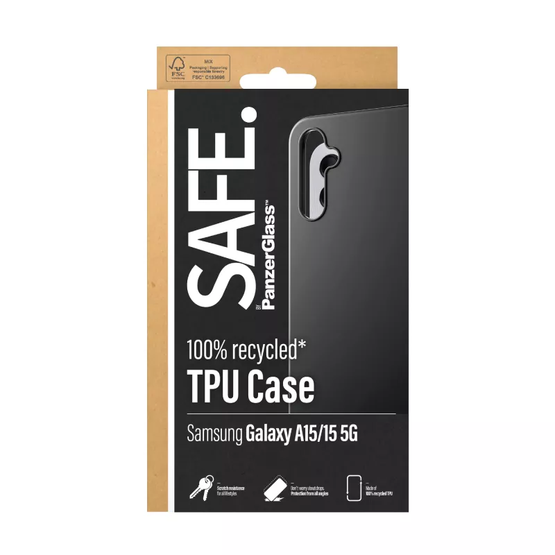 PanzerGlass SAFE. by ® TPU puzdro Samsung Galaxy A15 | A15 5G | čierna