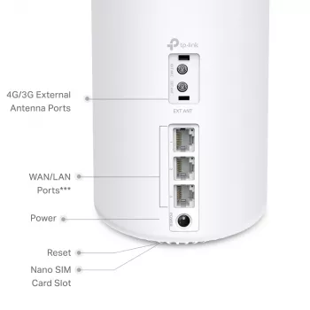 TP-Link 4G+ AX1500 Whole Home Mesh WiFi 6 Gateway, biela, interná, Mesh router, 190 m², Dualband (2,4 GHz / 5 GHz), Wi-Fi 6 (802.11ax)