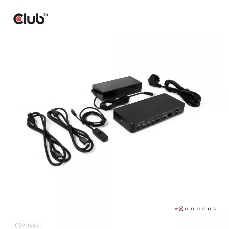 CLUB3D DisplayPort/HDMI KVM switch/dock 4K60Hz pre USB Type-C vstupy