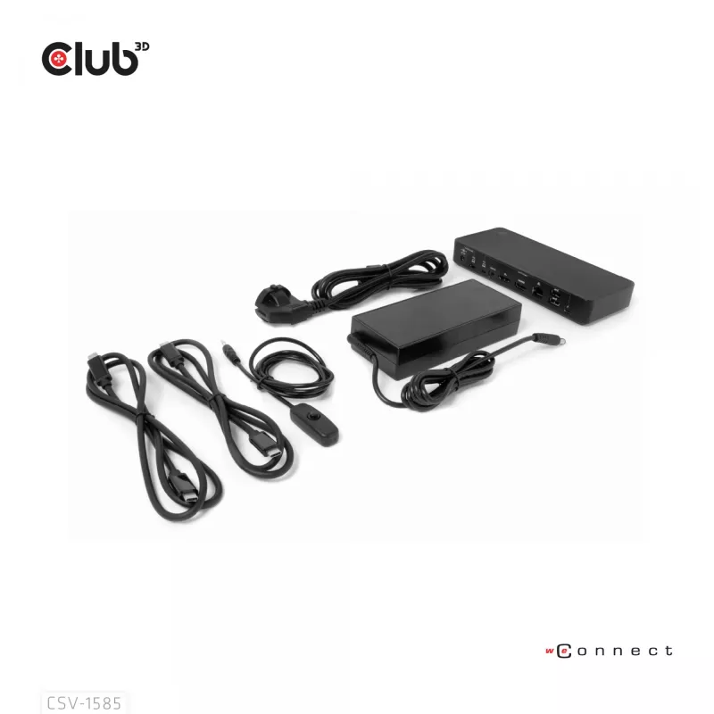 CLUB3D DisplayPort/HDMI KVM switch/dock 4K60Hz pre USB Type-C vstupy