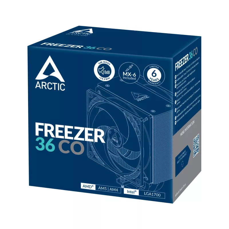 ARCTIC Freezer 36 CO multi kompatibilný vežový CPU chladič pre nepretržitú prevádzku