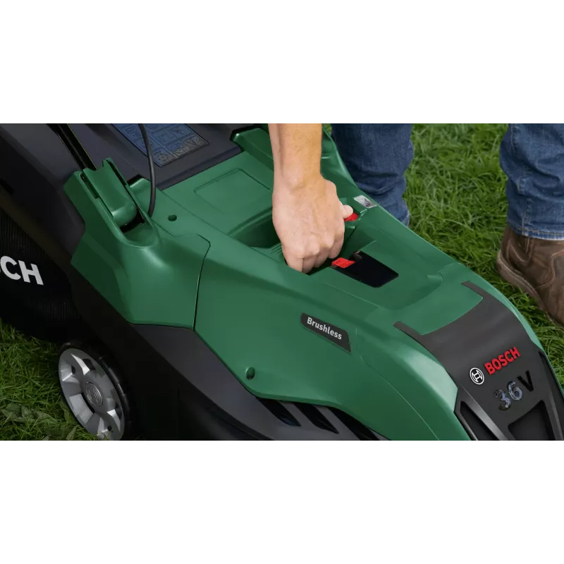 Bosch AdvancedRotak kosačka na trávu na tlačenie s batériou, zelená