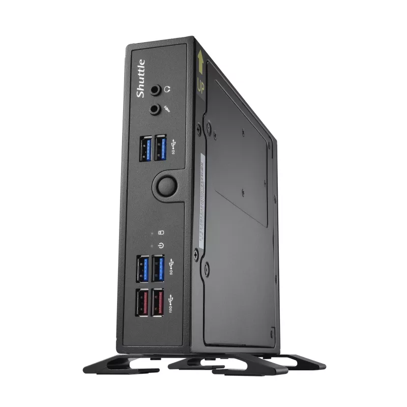 Shuttle XPC slim Barebone DS50U, Intel Celeron 7305, 2x LAN (1x 2,5 Gbit, 1x 1 Gbit), 1x COM, 1x HDMI, 1x DP, 1x VGA, bez ventilátora, 24/7 nepretržitá prevádzka
