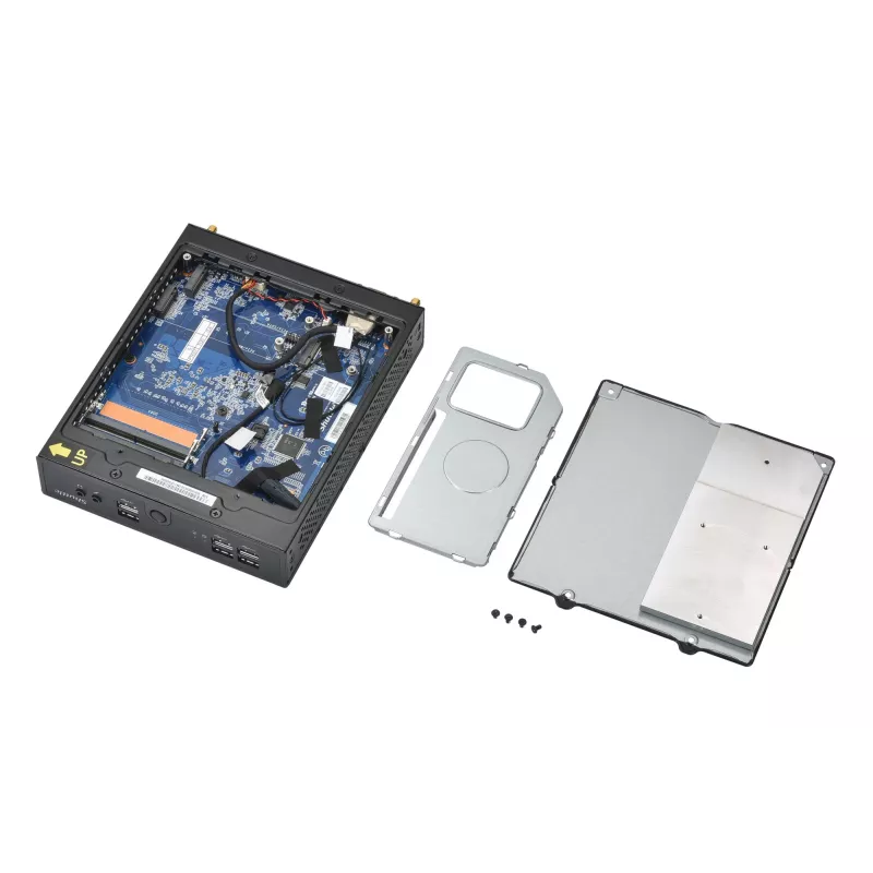 Shuttle XPC slim Barebone DS50U, Intel Celeron 7305, 2x LAN (1x 2,5 Gbit, 1x 1 Gbit), 1x COM, 1x HDMI, 1x DP, 1x VGA, bez ventilátora, 24/7 nepretržitá prevádzka