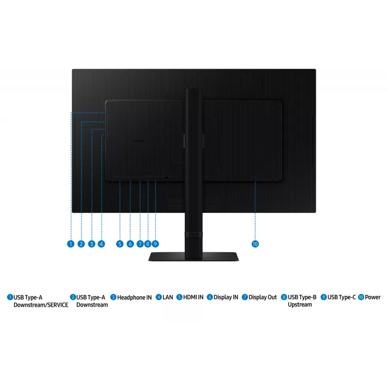 Monitor Samsung S60UD 27 inch Quad HD IPS LCD 2560×1440, 5 ms, USB 3.2 Hub, VESA, výškovo nastaviteľný, čierny