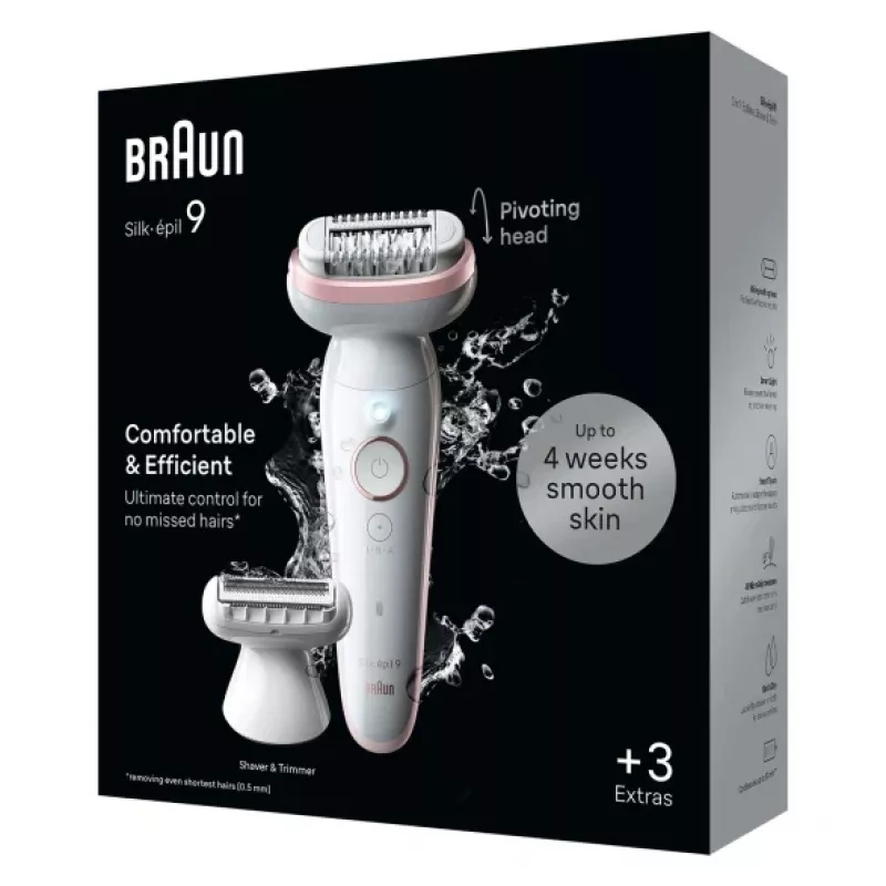 Braun Silk-epil 9 9-030 epilátor, 40 pinziet, biela