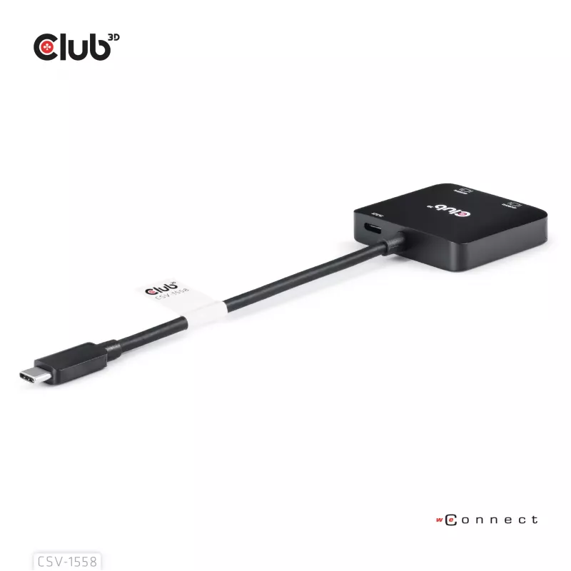 CLUB3D USB-C® hub na dual HDMI™ 4K60Hz M/F+PD3.0 100 W