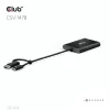 Videosplitter Club 3D CSV-1478 USB Type-C (s USB-A adaptérom) na dual DisplayPort 4K60Hz, čierna