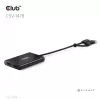 Videosplitter Club 3D CSV-1478 USB Type-C (s USB-A adaptérom) na dual DisplayPort 4K60Hz, čierna